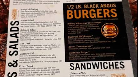 rafferty's menu