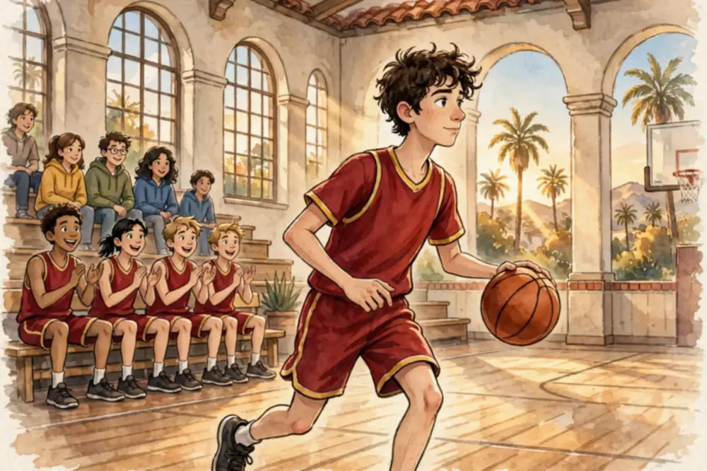 Jasper Breckenridge Johnson playing high school basketball in Santa Barbara