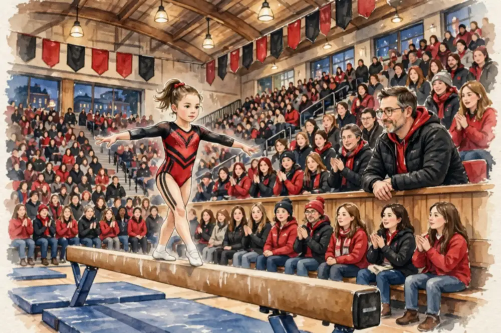 Mike Tomlin daughter Harlyn Quinn Tomlin competing on the balance beam for the Georgia GymDogs